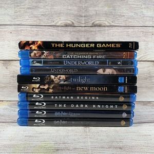 Mixed Lot Of 10 Blu Ray Movies Batman Hunger Games Twilight Underworld